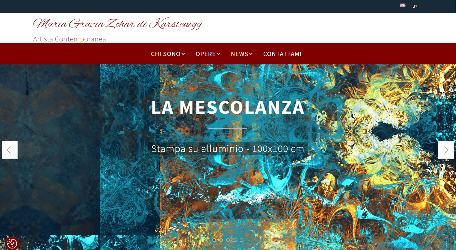 Sito web dell'artista contemporanea Maria Grazia Zohar di Kasternegg dedicato alla promozione dell'arte e alla vendita di quadri online