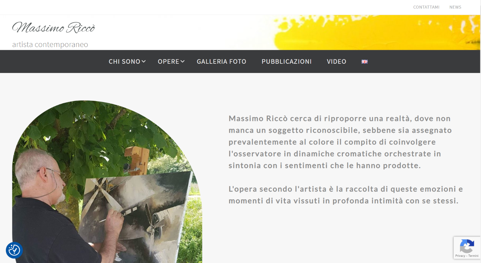 Sito web dell'artista contemporaneo Massimo Riccò dedicato alla promozione dell'arte e alla vendita di quadri online