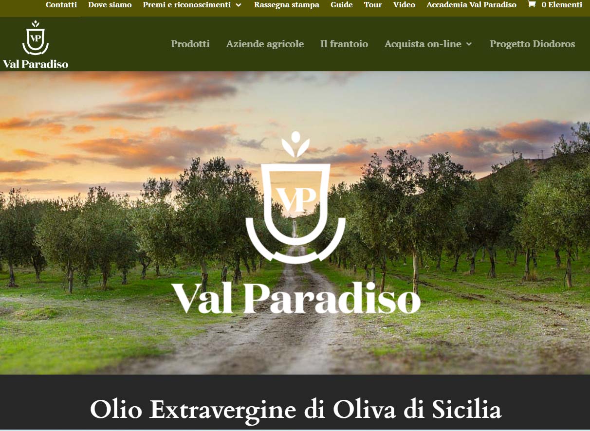 Sito Web dedicato alla vendita di olio extravergine in Sicilia